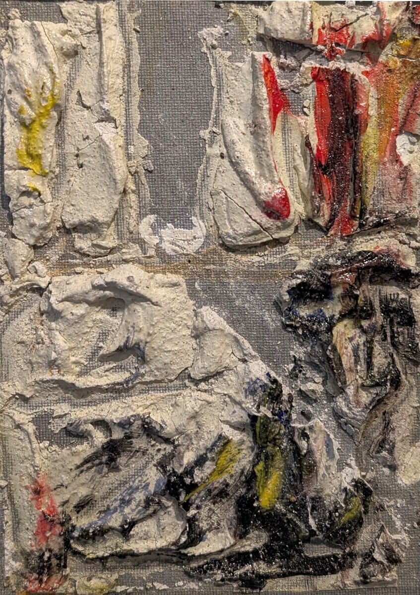 Textured abstract art featuring ash and carbon elements. Perfect for the industrial-chic aesthetics of Chelsea and Meatpacking District galleries.